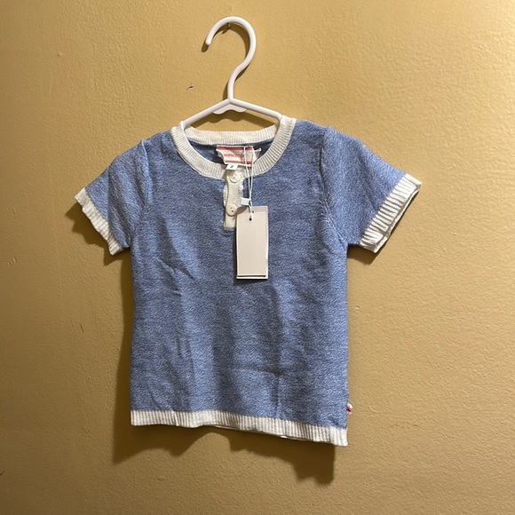 Hopscotch Blue and White Kids Shirt - Picture 1 of 2